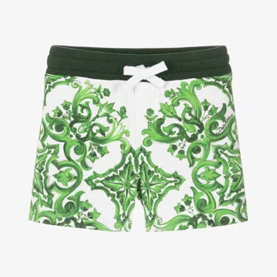 Dolce & Gabbana Baby Boys Green Cotton Majolica Shorts