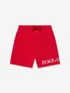 Dolce & Gabbana Jersey Jogging Shorts With Logo Print In Red
