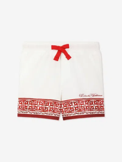 Dolce & Gabbana Kids'  Baby Boys Majolica Logo Shorts In White