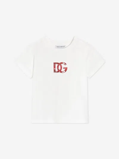 Dolce & Gabbana Baby Boys Majolica Logo T-shirt In White