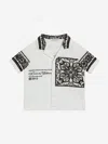 Dolce & Gabbana Majolica Logo Cotton Piqué Shirt In White