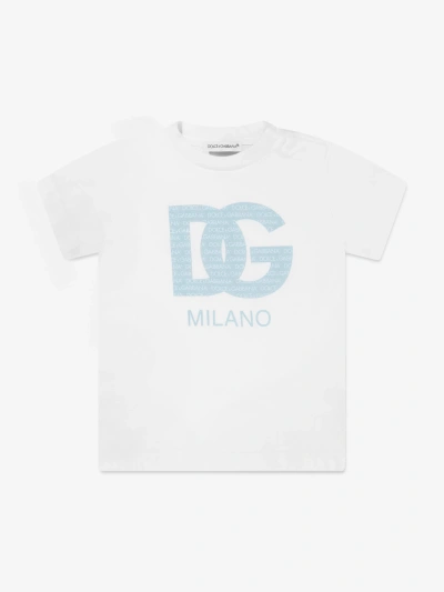 Dolce & Gabbana Baby Boys Milano Logo T-shirt In White