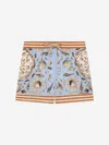 Dolce & Gabbana Shell-print Swim Shorts In Gray