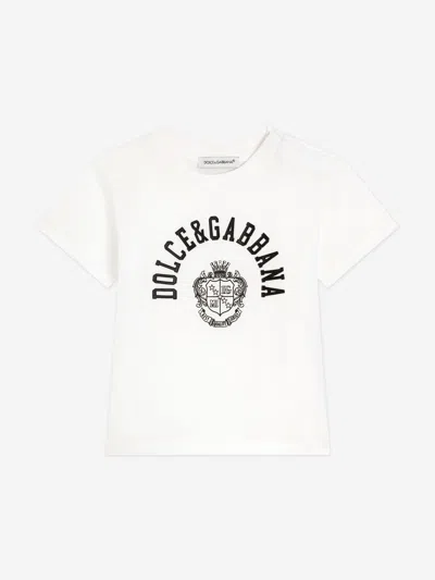 Dolce & Gabbana Baby Boys Shield Logo T-shirt In White