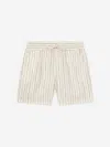 Dolce & Gabbana Stripe-print Linen Shorts In Ivory