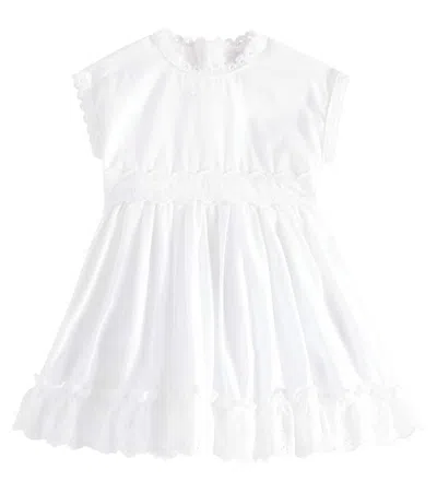 Dolce & Gabbana Baby Broderie Anglaise Cotton Poplin Dress In White