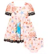 Dolce & Gabbana Baby Capri Printed Cotton Dress And Bloomers Set In Multicoloured