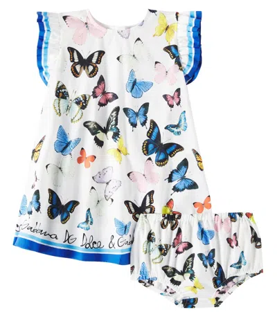 Dolce & Gabbana Baby Cotton Dress And Bloomers Set In Multicolor