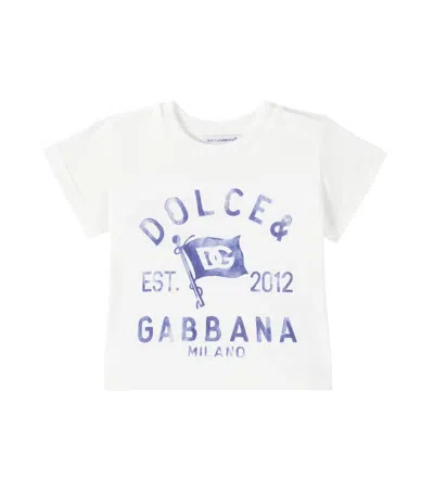 Dolce & Gabbana Baby T-shirt Aus Baumwolle In Weiss