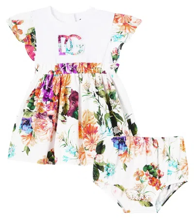 Dolce & Gabbana Baby Dg Cotton Dress And Bloomers Set