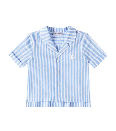 Dolce & Gabbana Kids' Baby Hemd Dg Aus Baumwolle In Blau