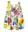 Dolce & Gabbana Baby Floral Shirred Cotton Playsuit In Multicoloured