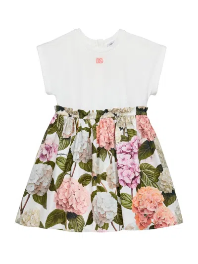 Dolce & Gabbana Kids' Baby Girl's & Little Girl's Logo T-shirt Floral Dress In Multi