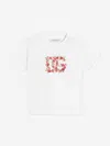 Dolce & Gabbana Baby Girls Floral Dg Logo T-shirt In Red