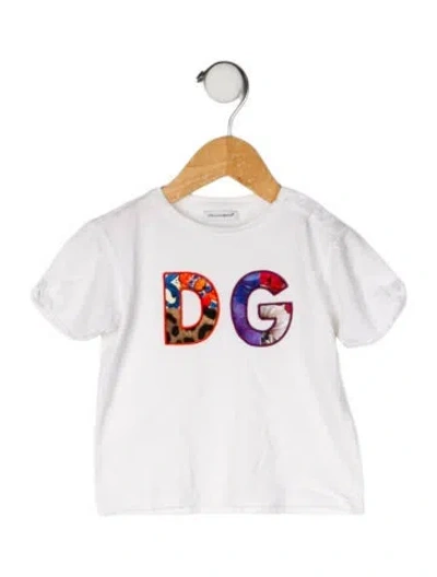 Pre-owned Dolce & Gabbana Baby Girls Graphic T-shirt In White