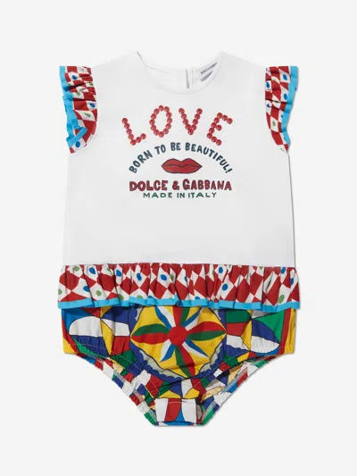 Dolce & Gabbana Baby Girls Romper In Black