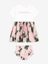 Dolce & Gabbana Floral Print Dress And Bloomer Set In Pink