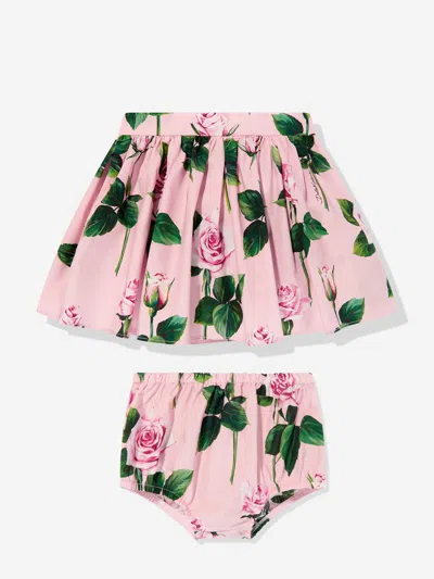 Dolce & Gabbana Baby Girls Rose Print Skirt