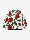 Dolce & Gabbana Rose-print Zip-up Hoodie In White
