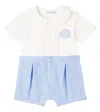 Dolce & Gabbana Baby Logo Cotton And Linen Bodysuit