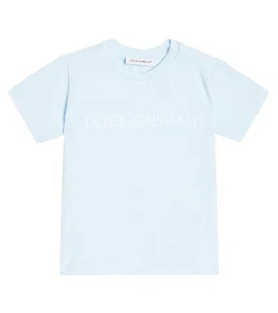 Dolce & Gabbana Baby Logo Cotton-blend Jersey T-shirt In Pink