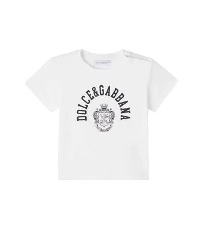 Dolce & Gabbana Kids' Baby Logo Cotton Jersey T-shirt In White