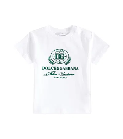 Dolce & Gabbana Baby Logo Cotton Jersey T-shirt In White