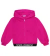 Dolce & Gabbana Baby Logo-trimmed Cotton Hoodie In Ciclamino