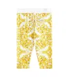 Dolce & Gabbana Girls Yellow Majolica Cotton Leggings In Yellow