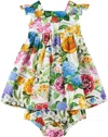 Dolce & Gabbana Baby Multicolor Poplin Floral Print Dress & Bloomers Set In Ha5ku Mix Fiori F.bc