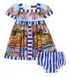 Dolce & Gabbana Baby Portofino Dress And Bloomers Set In Multicoloured