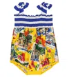 Dolce & Gabbana Baby Portofino Printed Cotton Poplin Playsuit In Multicoloured