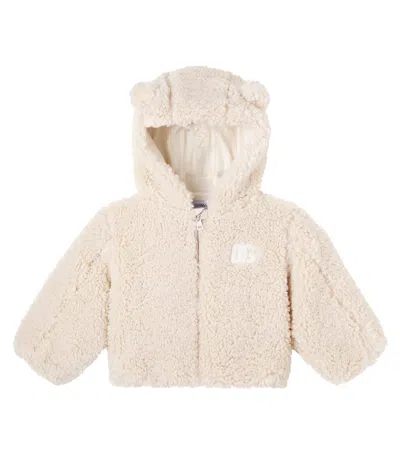Dolce & Gabbana Baby Teddy Hoodie In Neutral