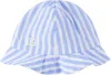 Dolce & Gabbana Baby White & Blue Dg Logo Striped Seersucker Bucket Hat In S8051 Rigato