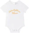 Dolce & Gabbana Baby White Printed Logo Bodysuit In W0800 Bianco Ottico