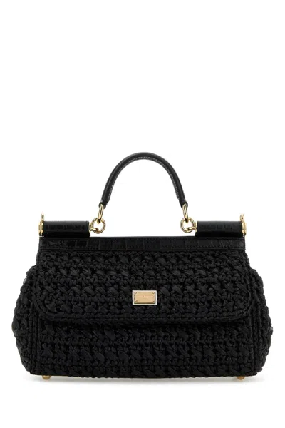 Dolce & Gabbana Back Raffia Medium Sicily Handbag