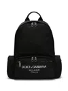 Dolce & Gabbana Logo-print Black Backpack With Functional Design In Black