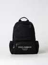 Dolce & Gabbana Sleek Black Backpack With Prominent White Logo Print In Black