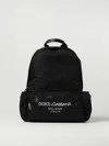 Dolce & Gabbana Sleek Black Backpack With Prominent White Logo Print In Black