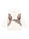 Dolce & Gabbana Backpack-printed Zip-up Hoodie In Neutral