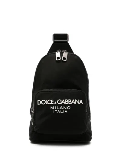 Dolce & Gabbana One-shoulder Backpack In Nero/nero