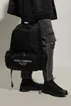 Dolce & Gabbana Nylon Backpack With Rubberized Logo In Black
