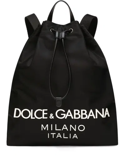 Dolce & Gabbana Backpack With Print In Black