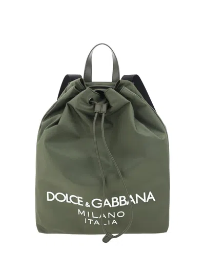 Dolce & Gabbana Backpacks In Verde/militare