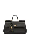 Dolce & Gabbana Black Handbag With Padlock Detail And Adjustable And Removable Shoulder Strap In Leather Woman In Black