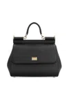 Dolce & Gabbana Women Sicily Large Leather Handbag In Black