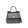 Dolce & Gabbana Black Sicily Medium Handbag With Crystals In Black
