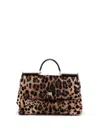 Dolce & Gabbana Leopard-print Tote Bag In Brown