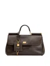 Dolce & Gabbana Women Brown Handbag With Key And Padlock Detail And Adjustable And Removable Shoulde In Brown