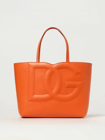 Dolce & Gabbana Bag In Leather With Monogram In Orange